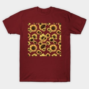 Sunflower Pattern T-Shirt